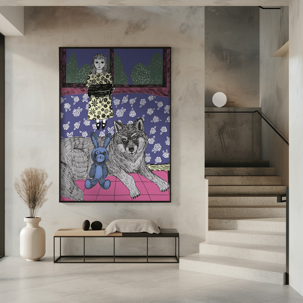 Mädchen mit Wolf | Poster