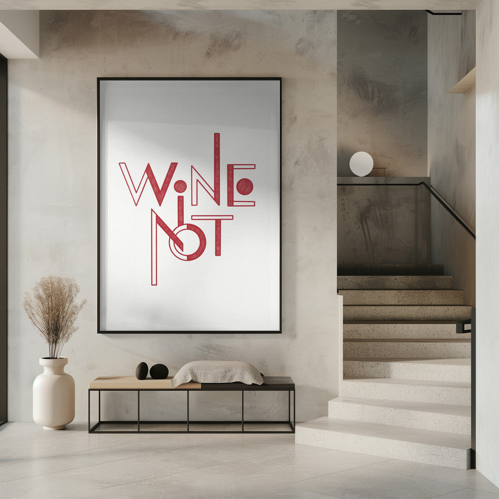 Wein Nicht handgezeichneter Text & Zitat | Poster
