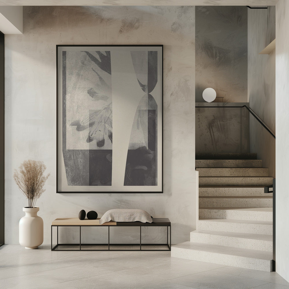 Neutrale organische Formen in Taupe und Weiß | Poster
