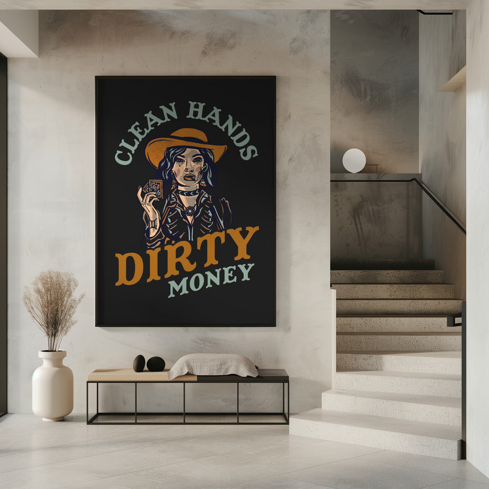 Saubere Hände, schmutziges Geld, Poker-Cowgirl | Poster