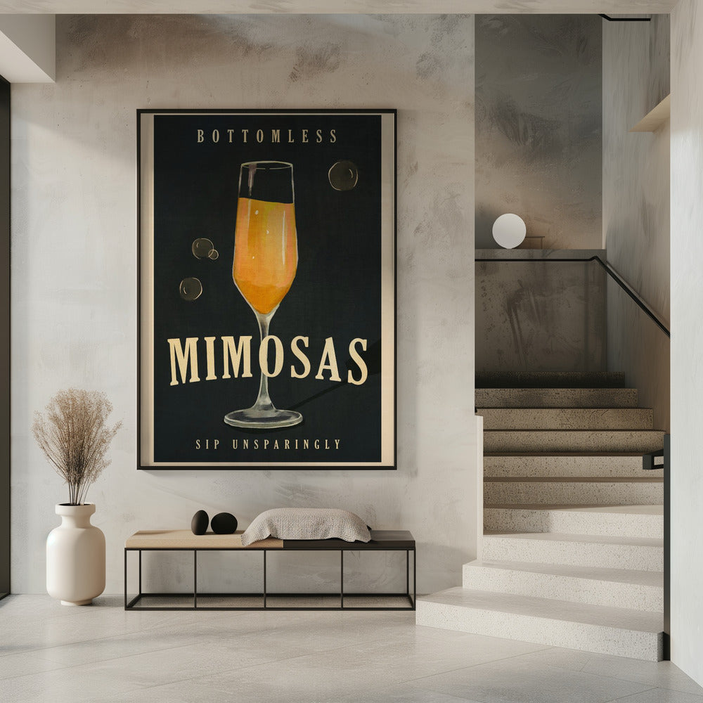 Bodenlose Mimosen Art Deco Cocktail Bar Kunst | Poster