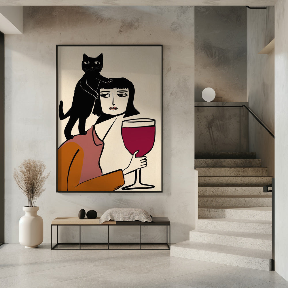 Wein- und Katzenliebhaber | Poster