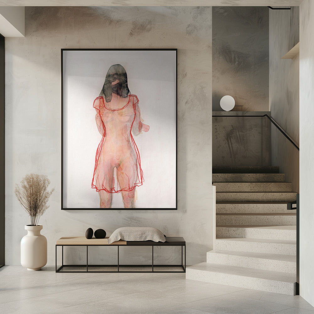 Figurenstudie (rotes Kleid) | Poster