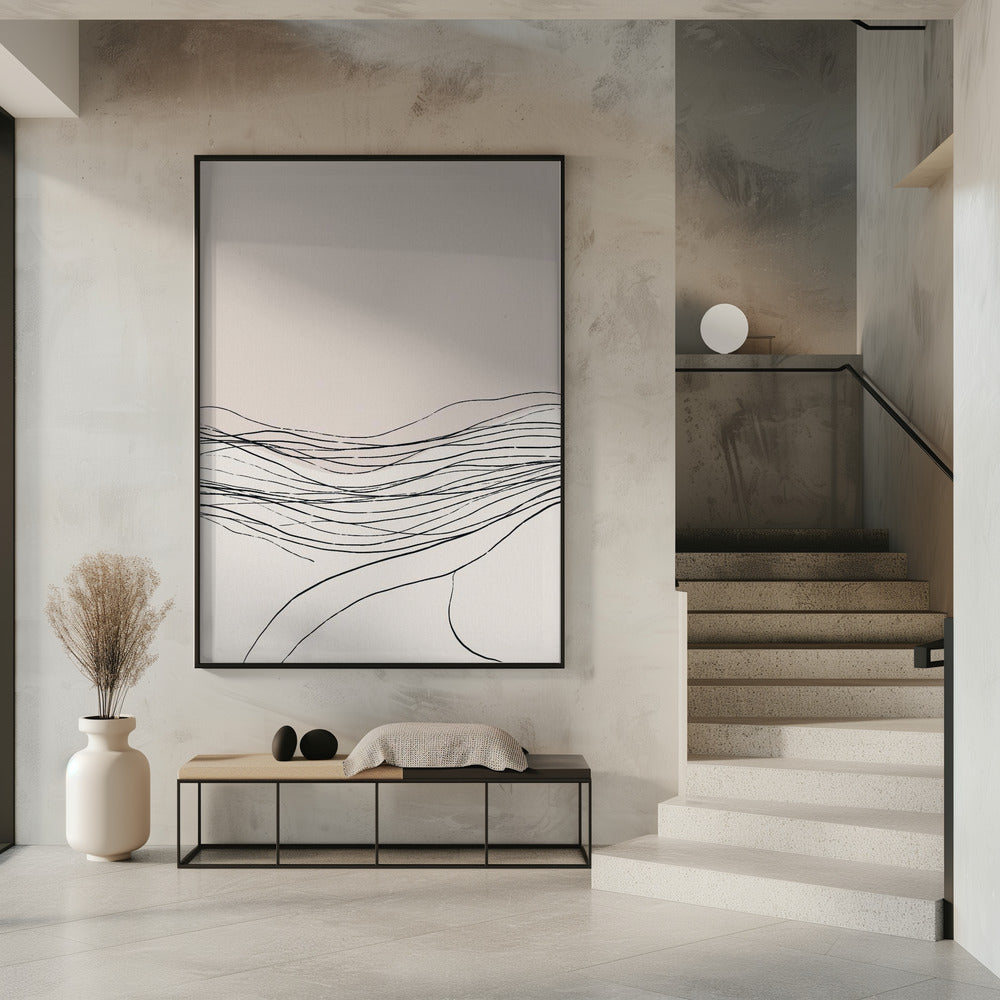 Calm serene line art nordic decor | Poster