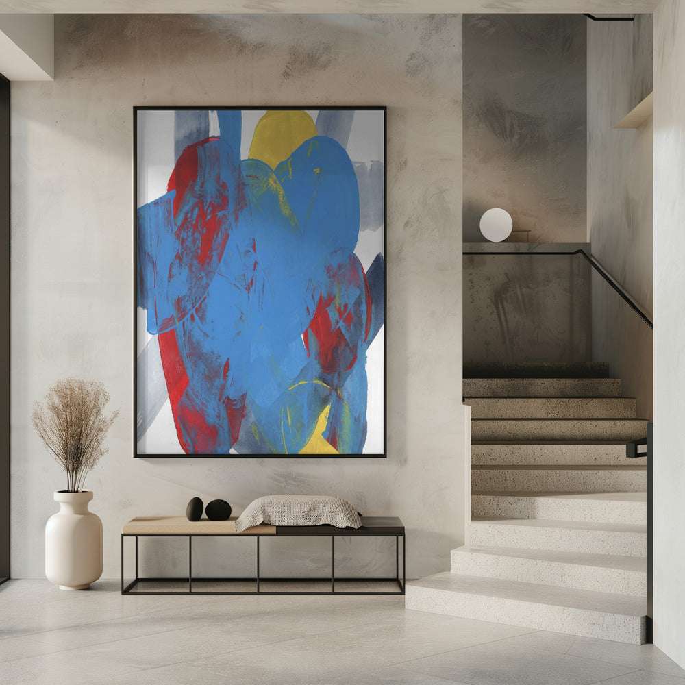 Abstract Blue Red Yellow Shapes 3 | Poster
