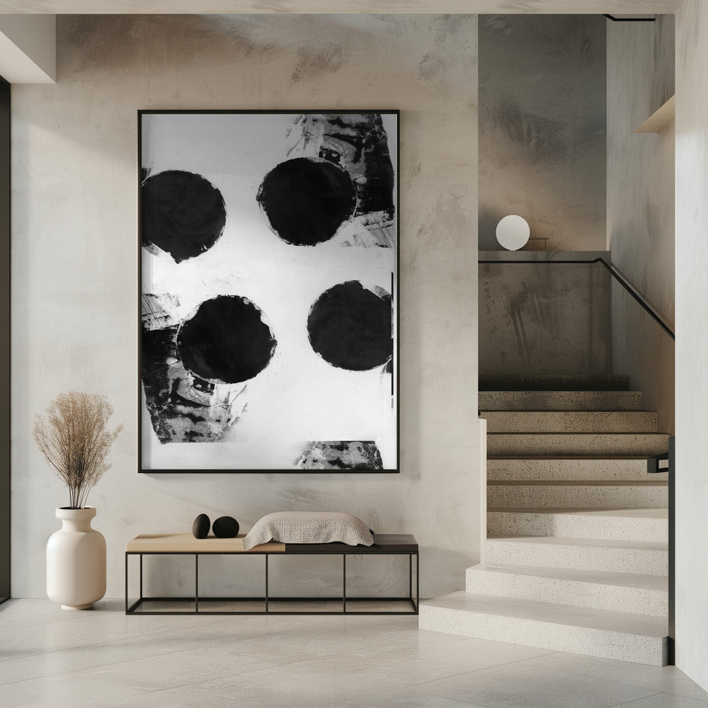 Abstrakte Punkte in Schwarz und Weiß 7 | Poster