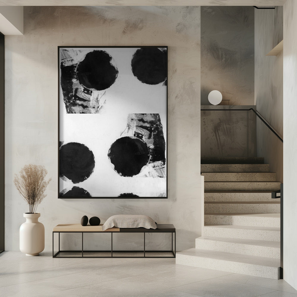 Abstrakte Punkte in Schwarz und Weiß 8 | Poster