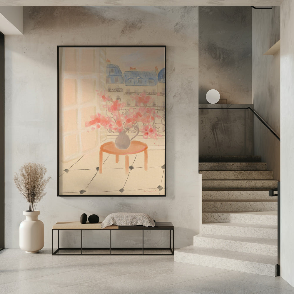 Kirschblüten in einer Pariser Wohnung | Poster