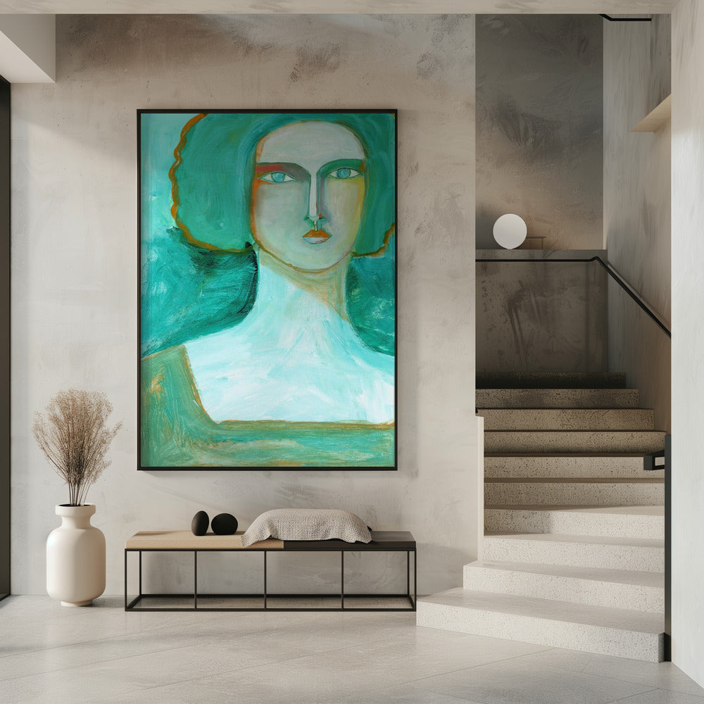 Grünes Mädchen träumt vom Meer | Poster