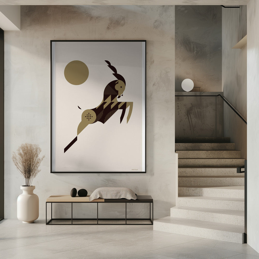 Golden Animals - Wild Goat (white) | Poster