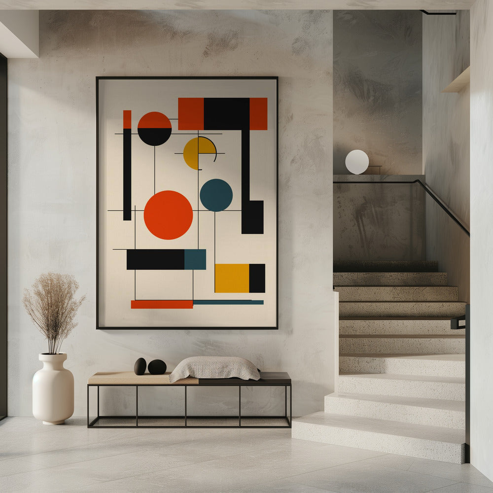 Geometrische Formen und eine ausgewogene FarbpaletteGeometrische Harmonie | Poster