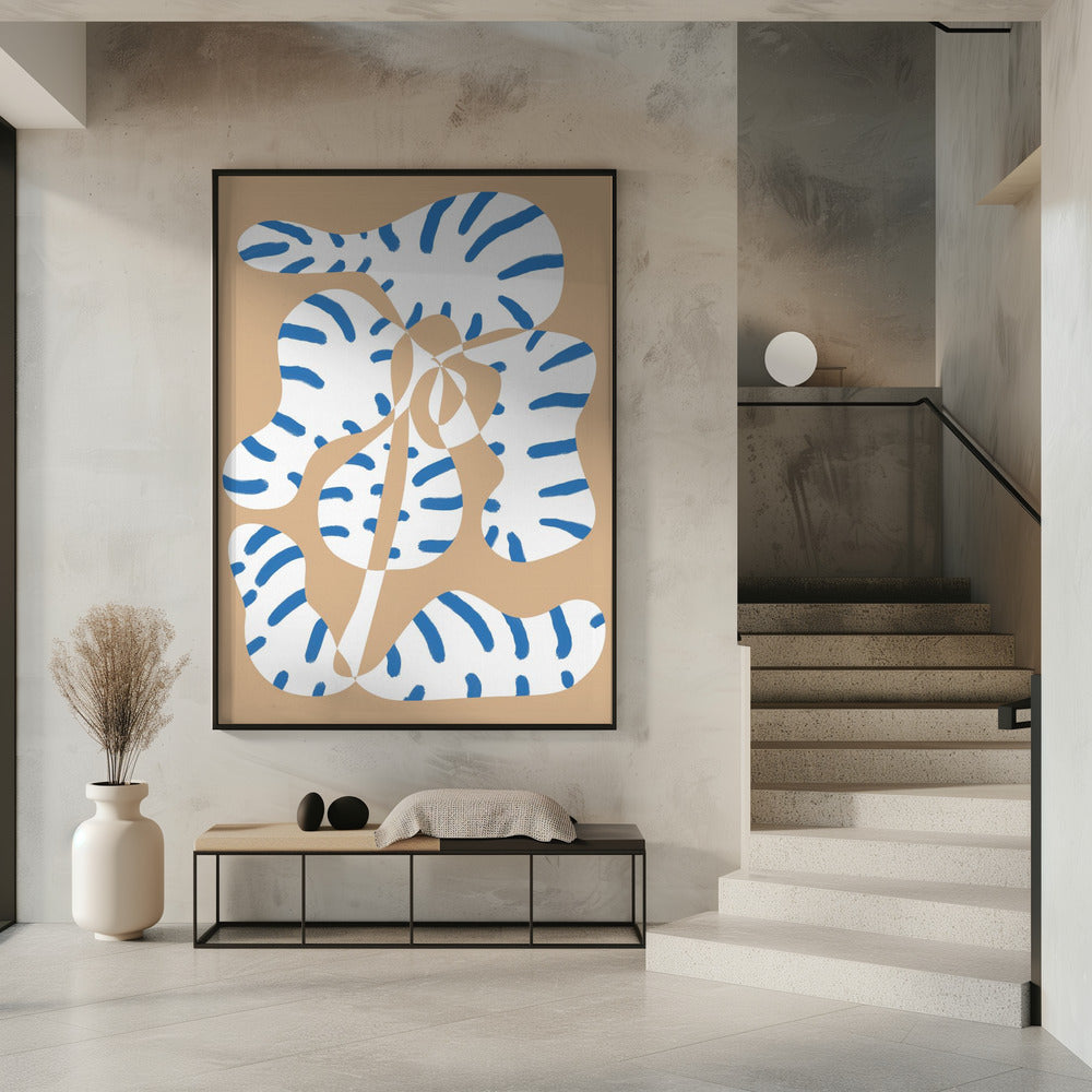 Abstrakte Formen Blumentiger Druck | Poster