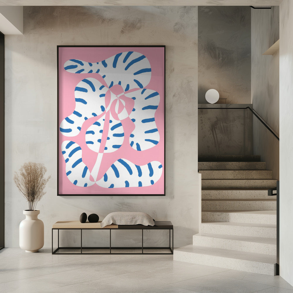 Abstrakte Formen Blumentiger Druck | Poster