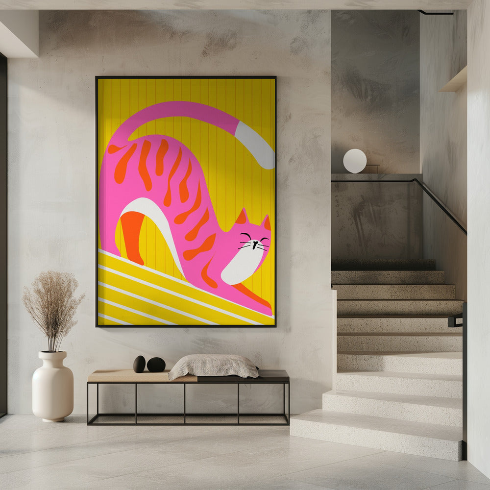Snoozing Whiskers, Bright Adorable Cat | Poster