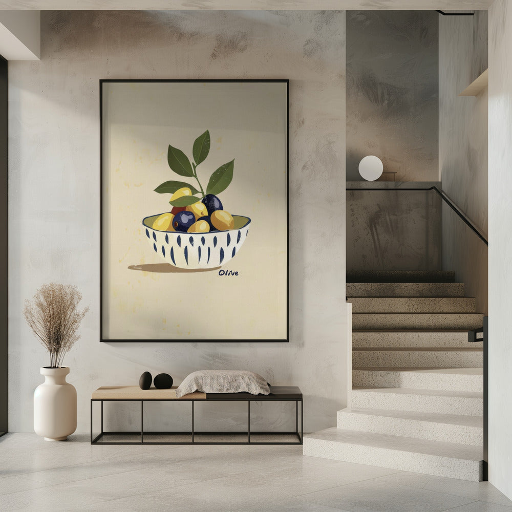 Schale mit Oliven | Poster