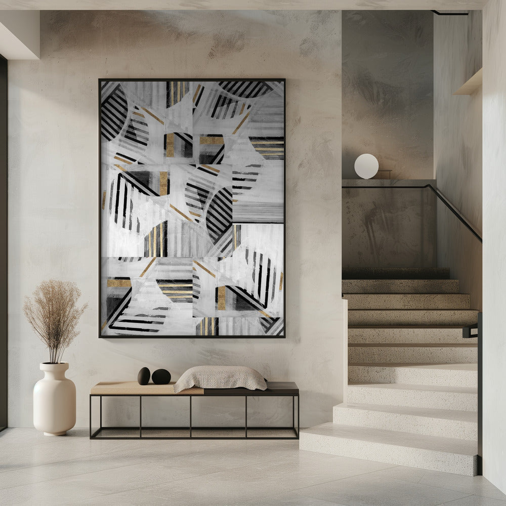 Abstract Back White Gold1 | Poster