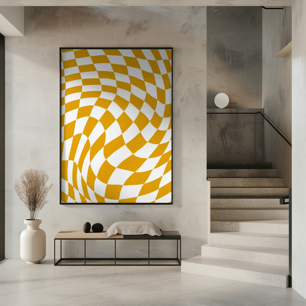 Gelbes Schachbrettmuster | Poster