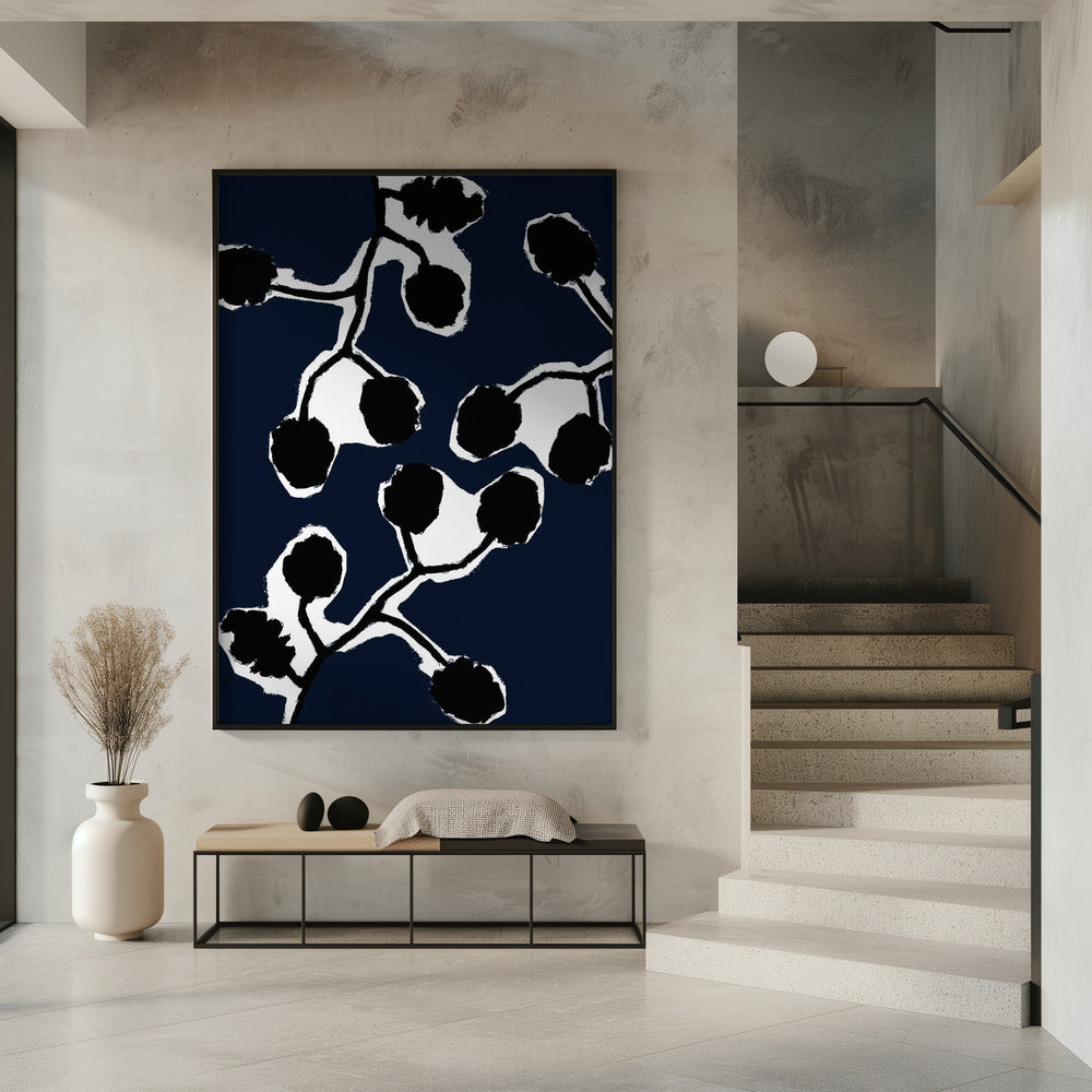 Schwarze Blumensilhouette 2 | Poster