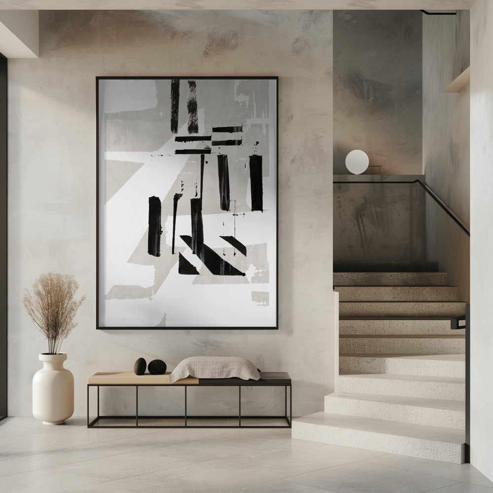 Grau-Schwarzer Kunstdruck Nr. 1 | Poster