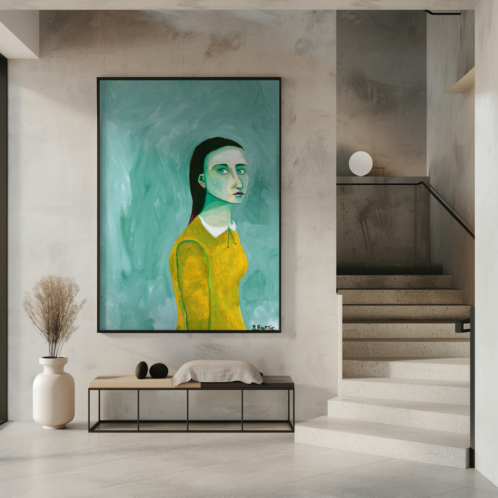 Dame im gelben Kleid | Poster
