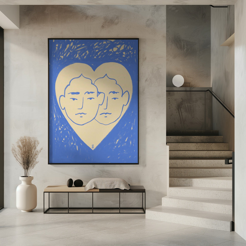 Zwei abstrakte Gesichter | Poster
