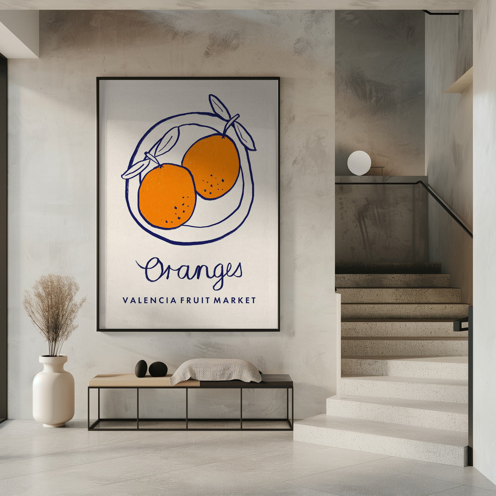 Food Art - Orangen Valencia Obstmarkt | Poster