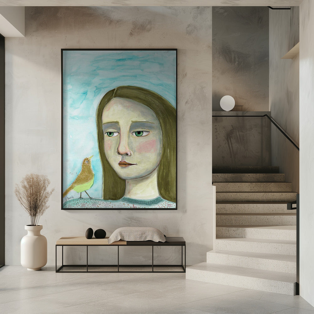 Dame und Vogel | Poster