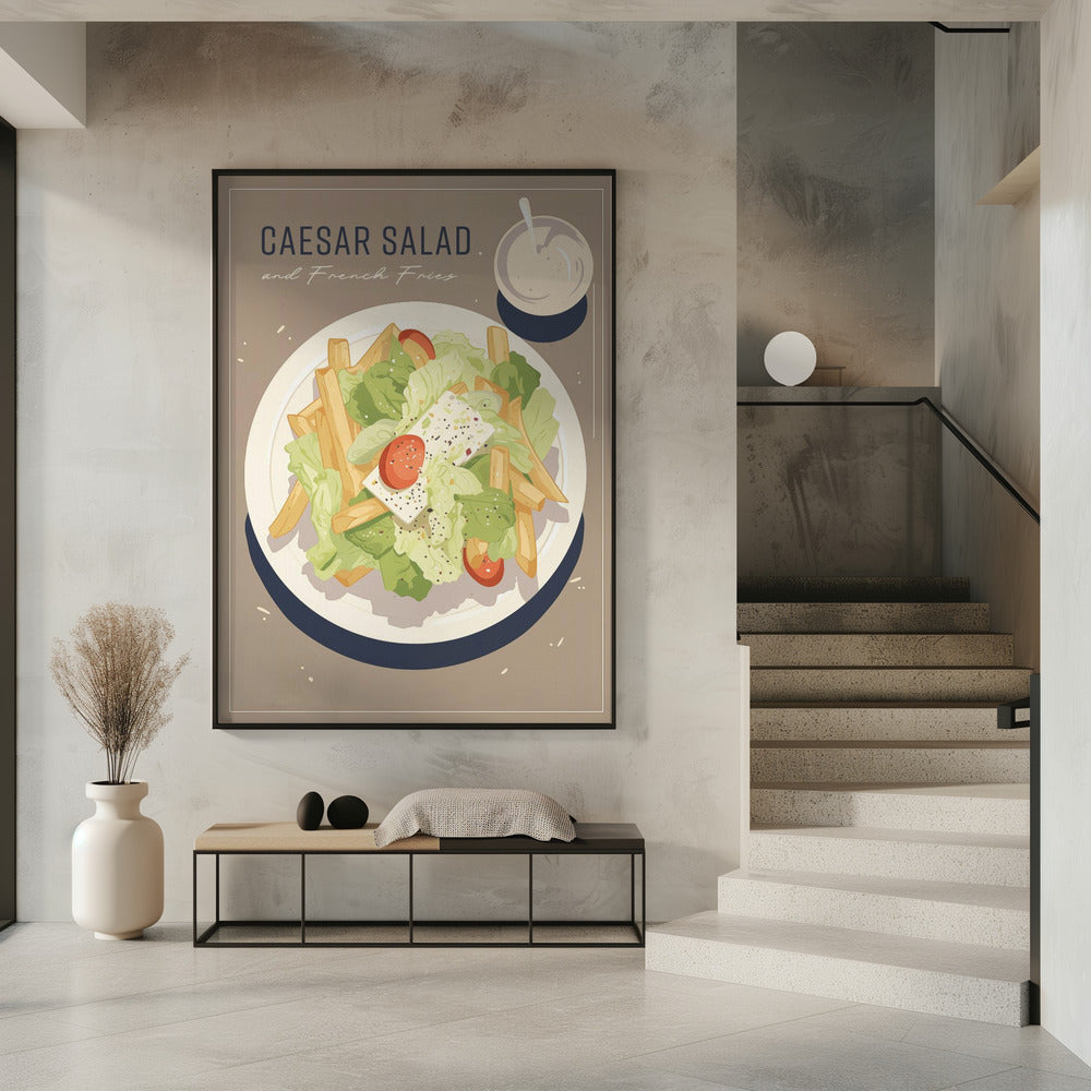 Caesar Salat und Pommes Frites | Poster