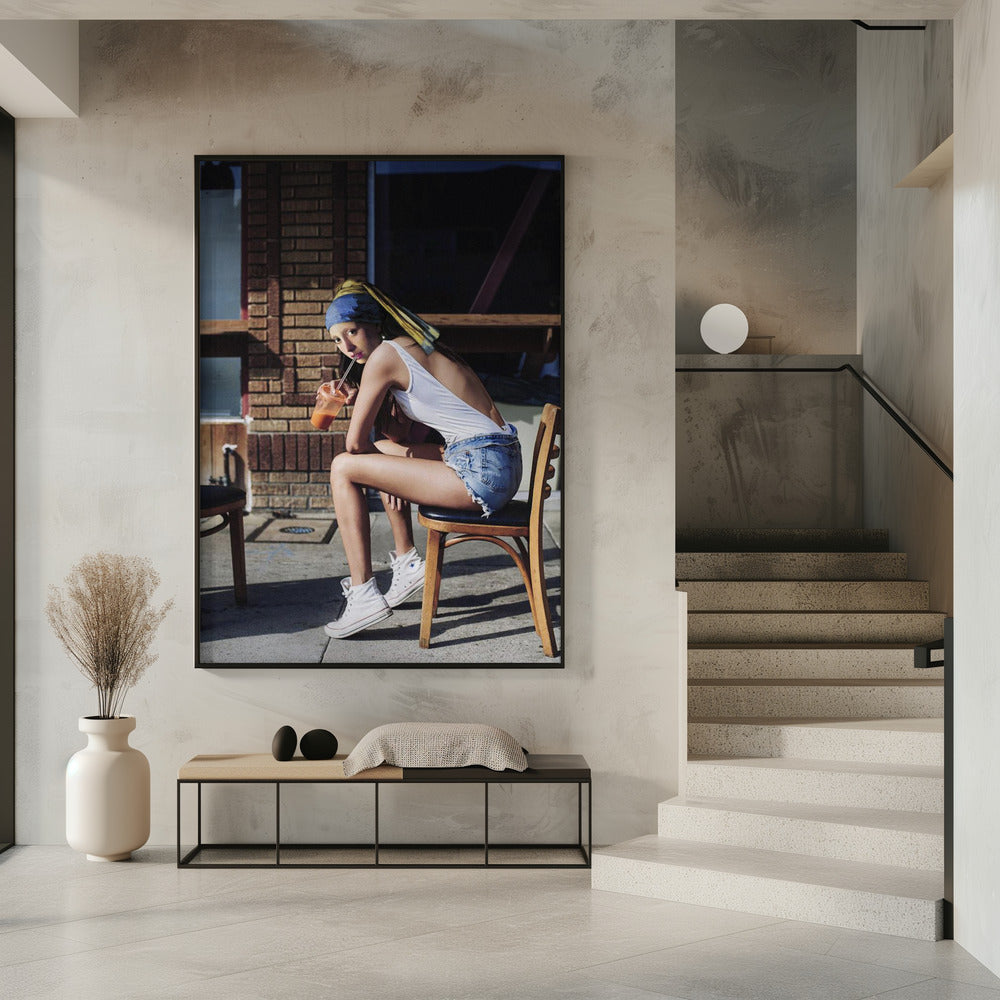 Mädchen mit Perlenohrring Chillout-Stimmung | Poster