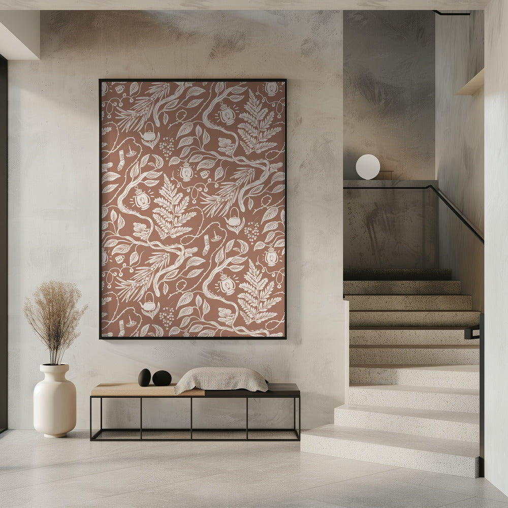 Cabincore-Szenenmuster – Mokka-Mousse | Poster