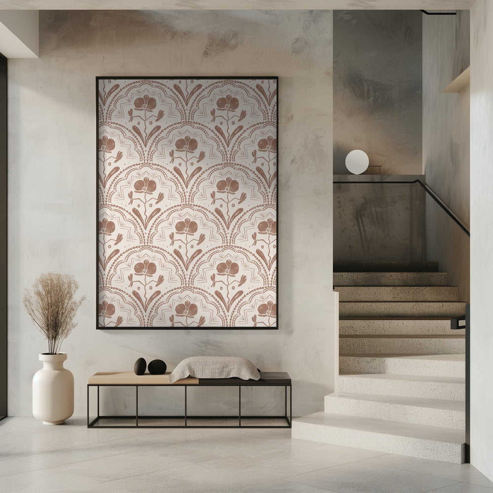 Boho Orchideenfliesenmuster | Poster