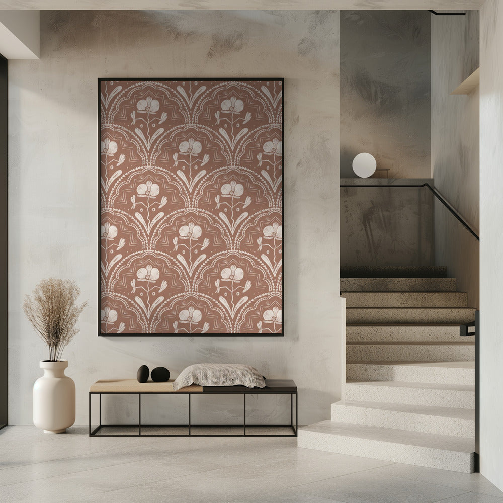 Boho Orchideenfliesenmuster | Poster