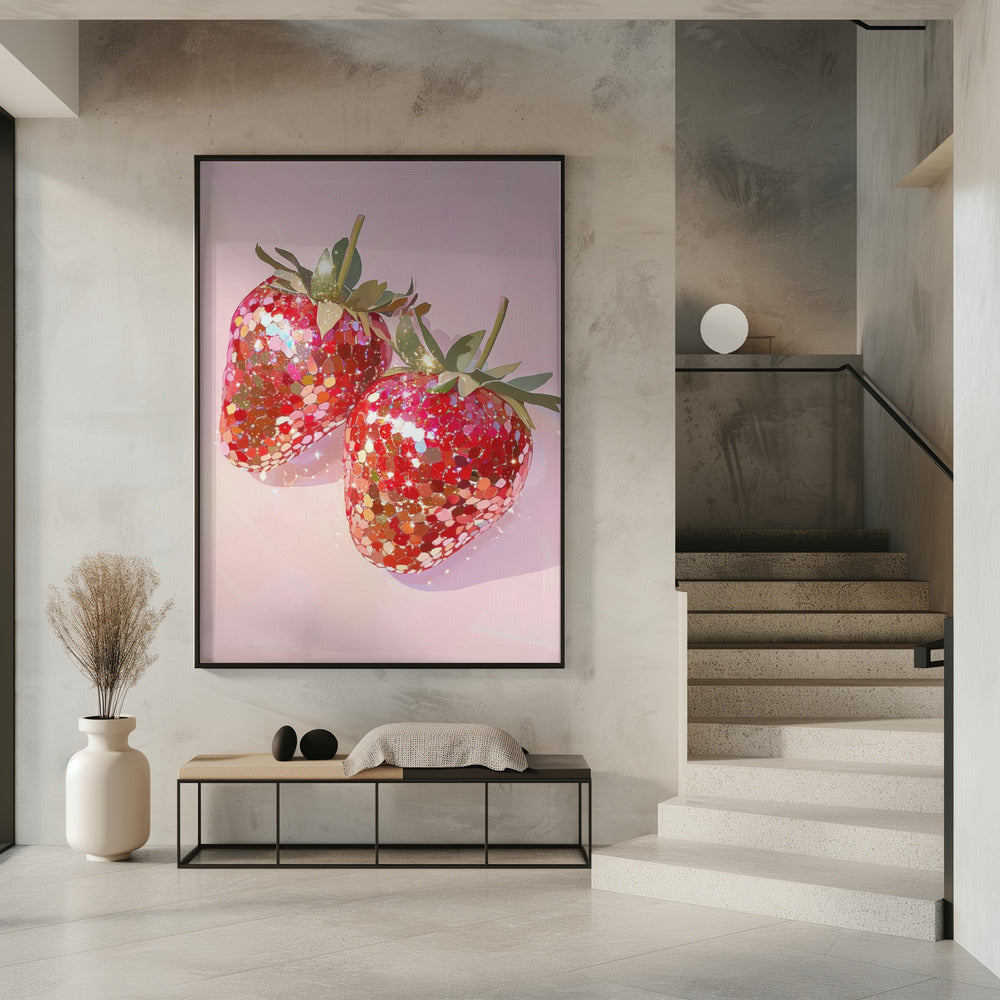 Glitzernde Erdbeeren | Poster