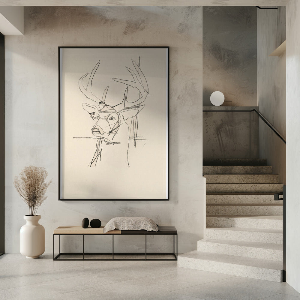 Étude Cerf (stag) No.1 | Poster