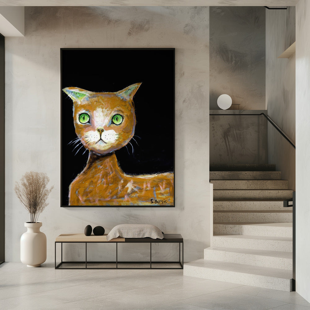Die braune Großaugenkatze | Poster