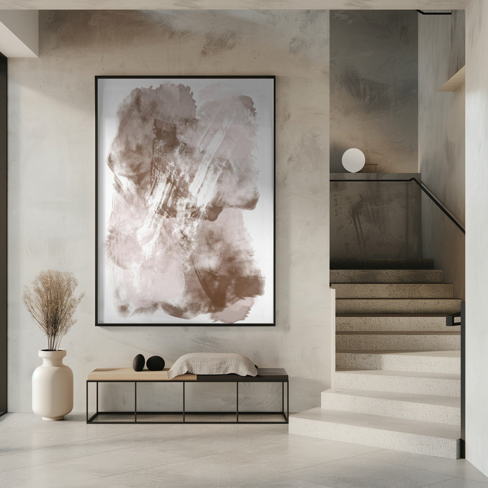 Abstraktes Kunstwerk in sanften Beige- und Brauntönen | Poster