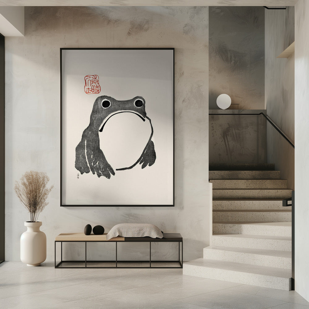 Grumpy Frog I Schwarz | Poster