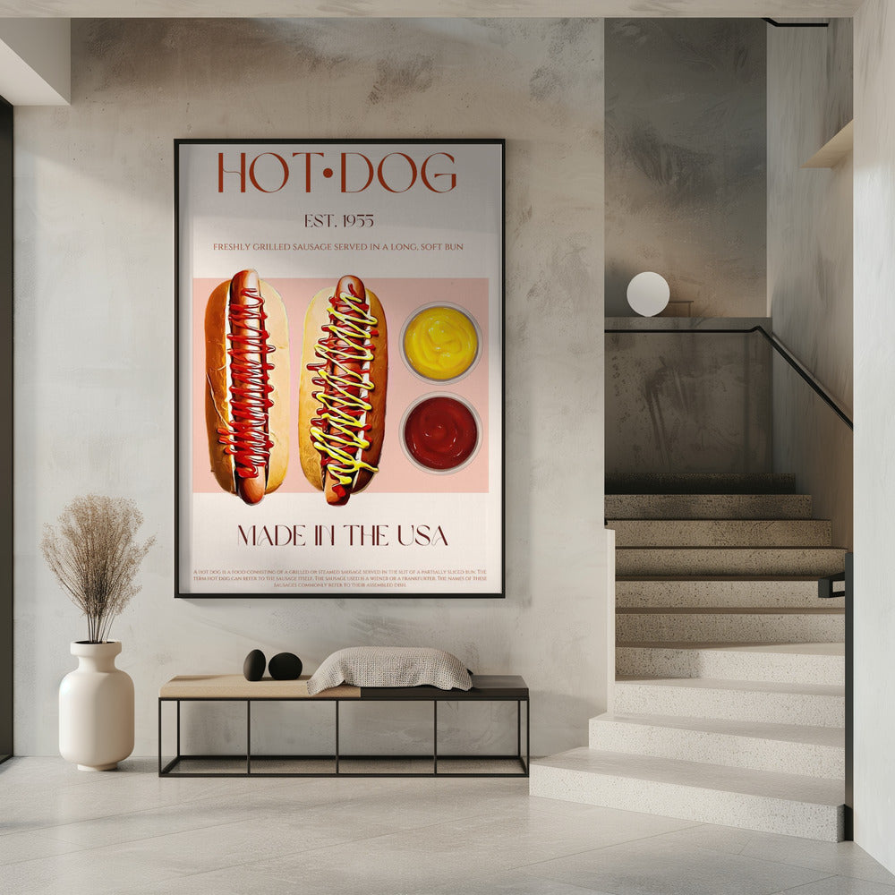 Hot Dogs mit Senf und Ketchup | Poster