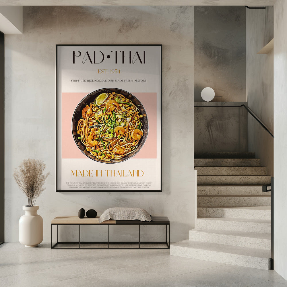 Elegante Illustration von Pad Thai | Poster