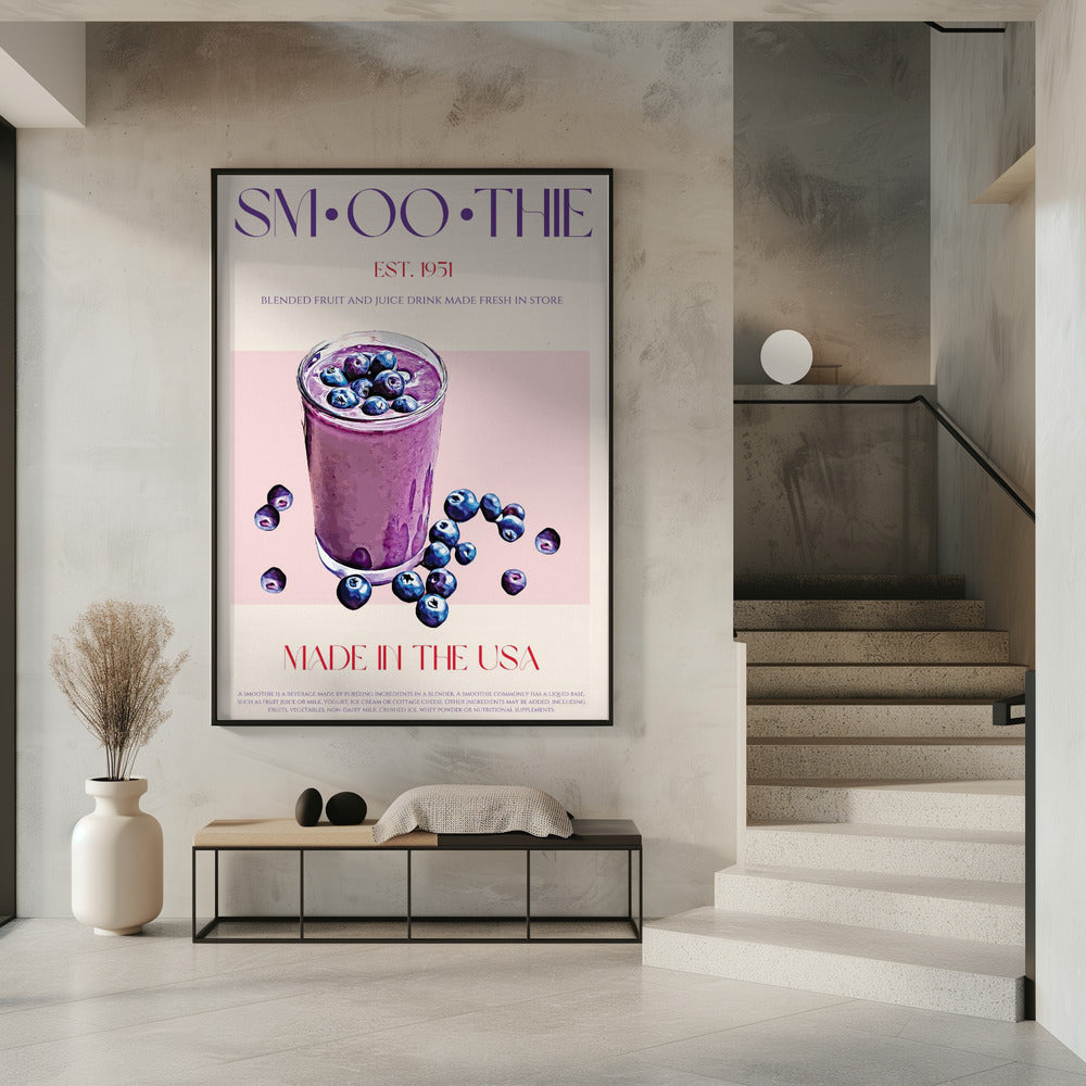 Blueberry Smoothie Illustration | Poster