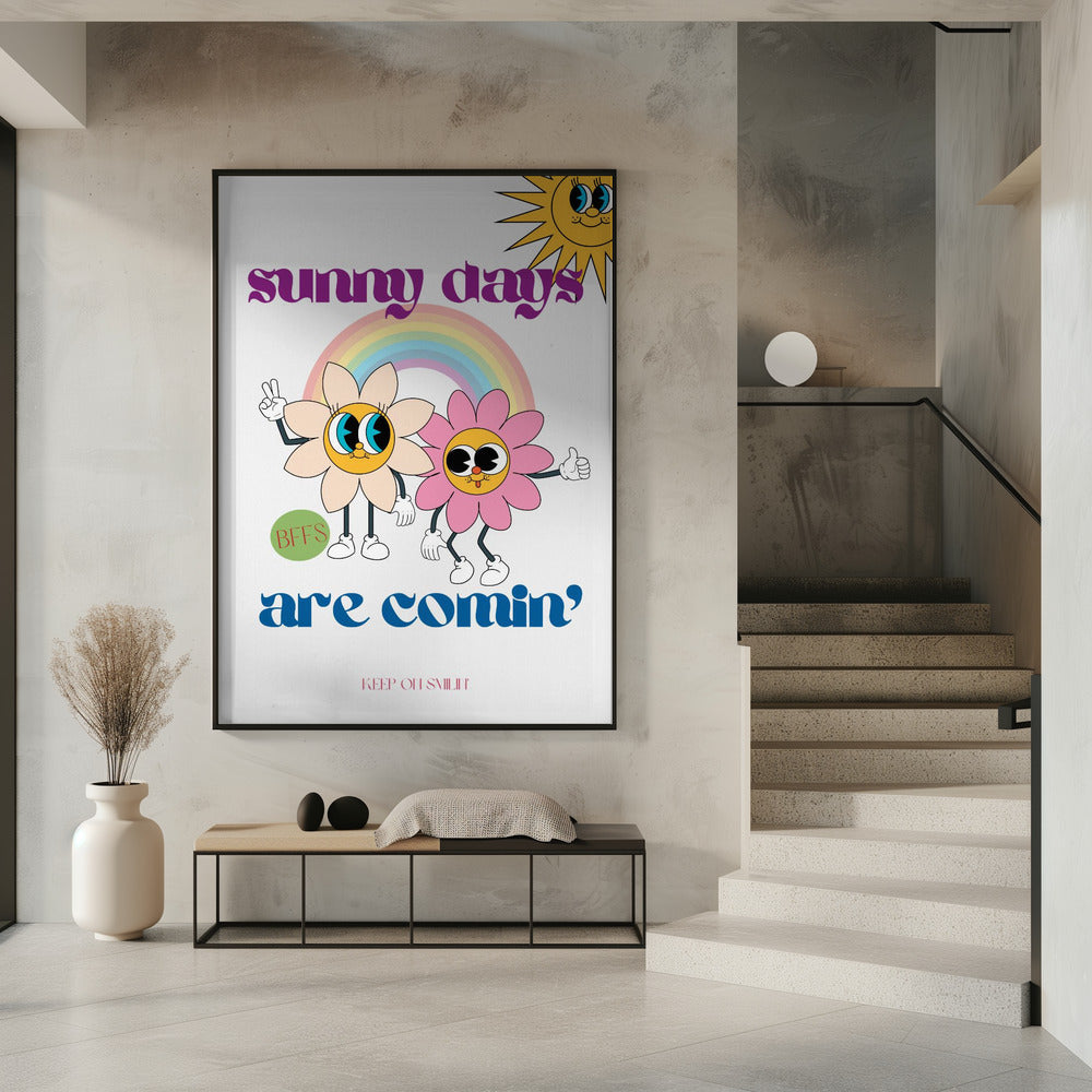 Smiling Flower Characters | Poster