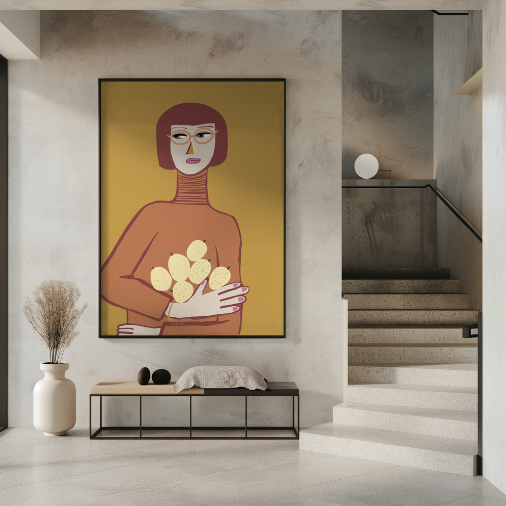 Dame mit Zitronen | Poster