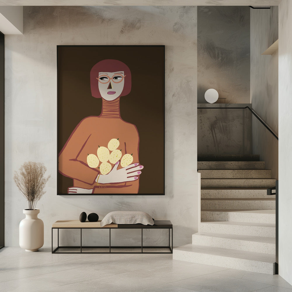 Dame mit Zitronen | Poster