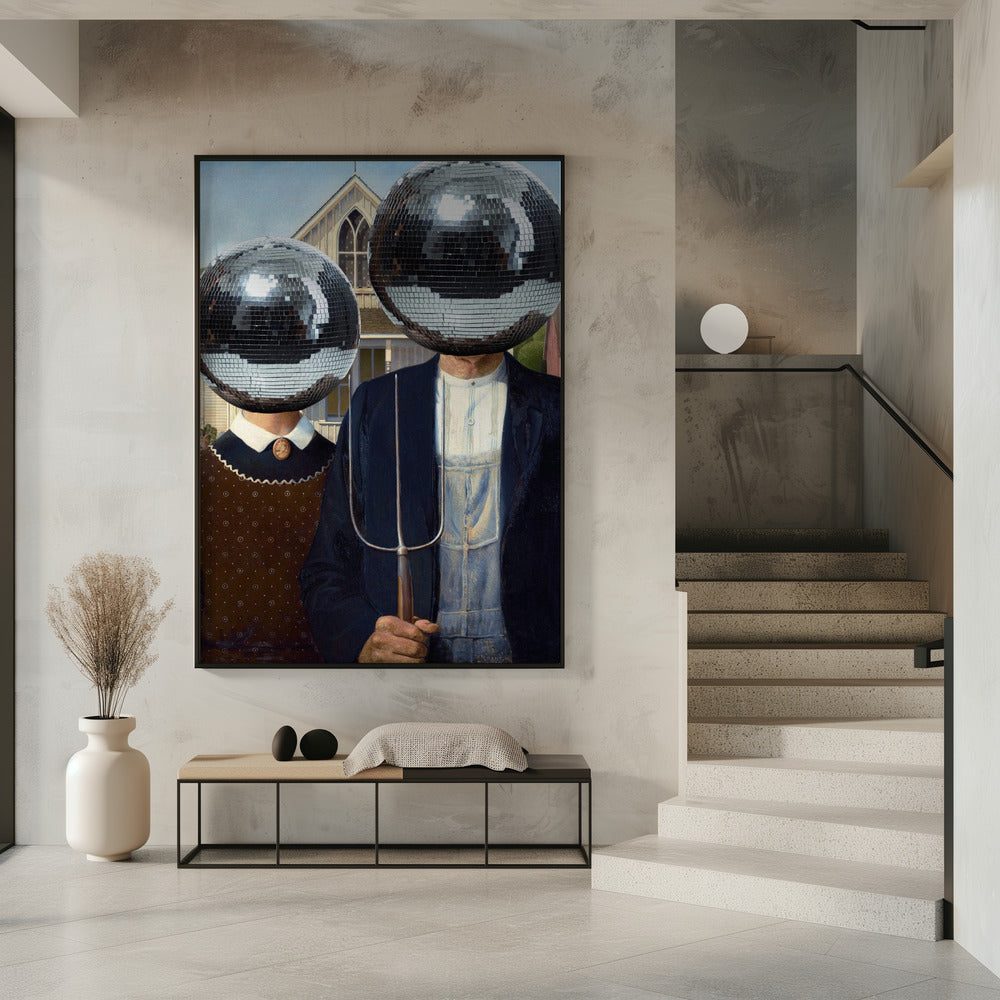 Amerikanische Gothic mit Disco | Poster