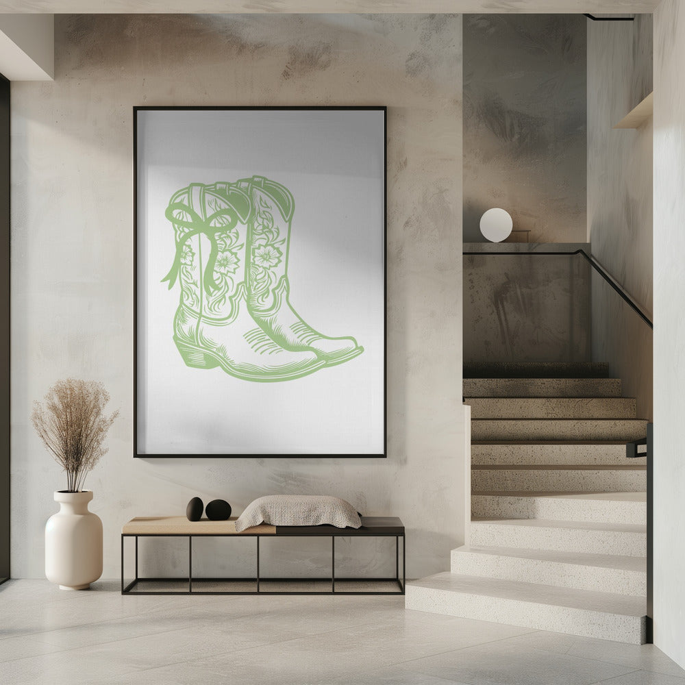 Cowboystiefel mit Blumenmuster | Poster