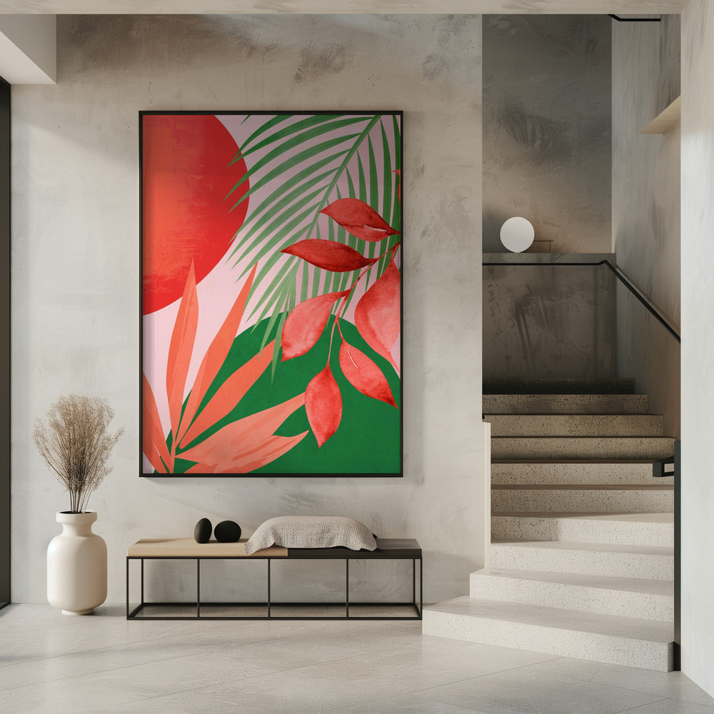 Abstrakte Kunst Tropischer Garten | Poster
