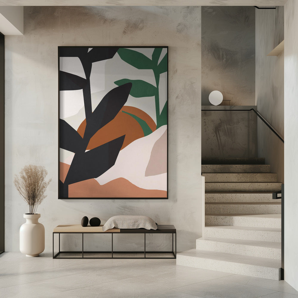 Abstrakte Kunst Tropische Blätter | Poster