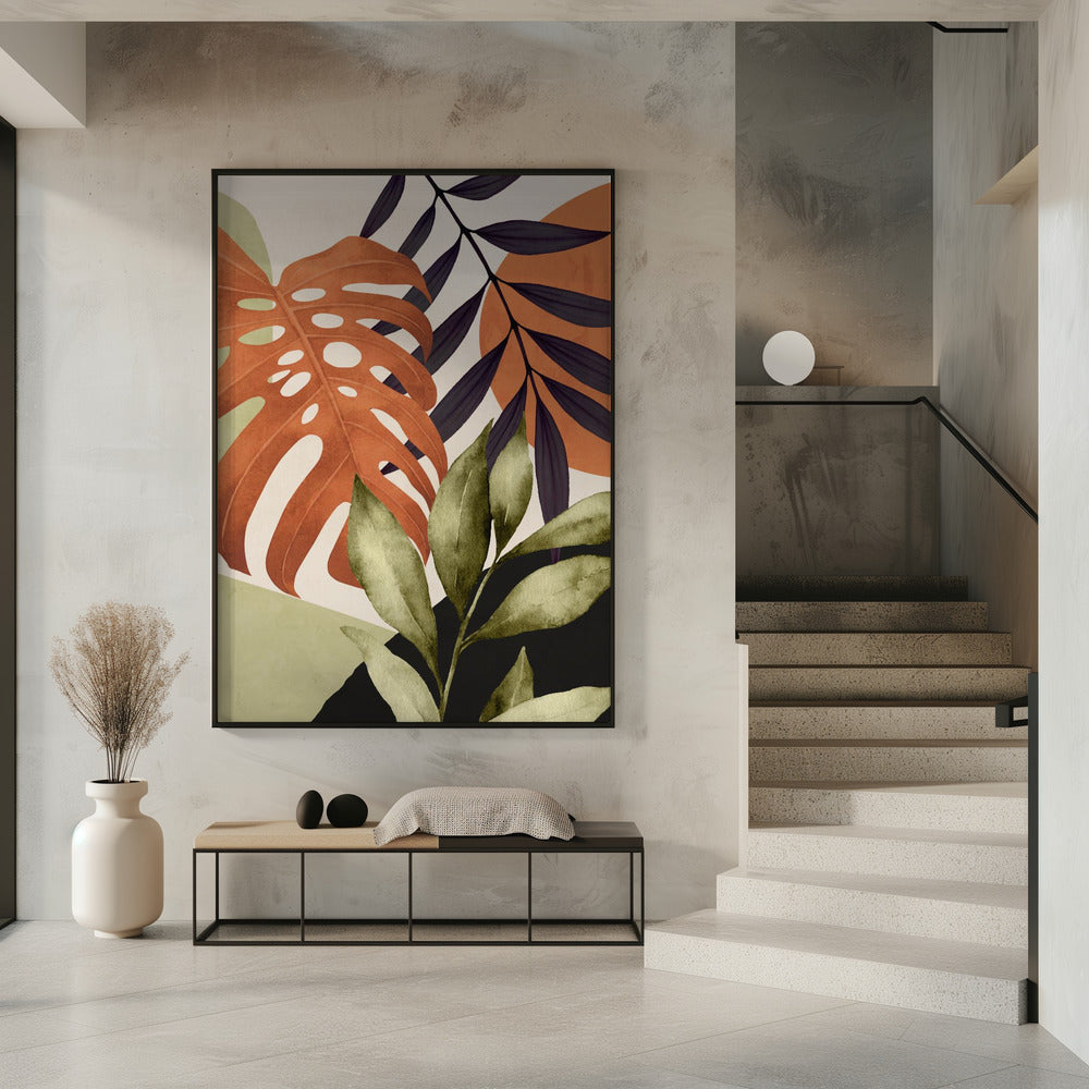 Abstrakte Kunst Tropische Blätter | Poster