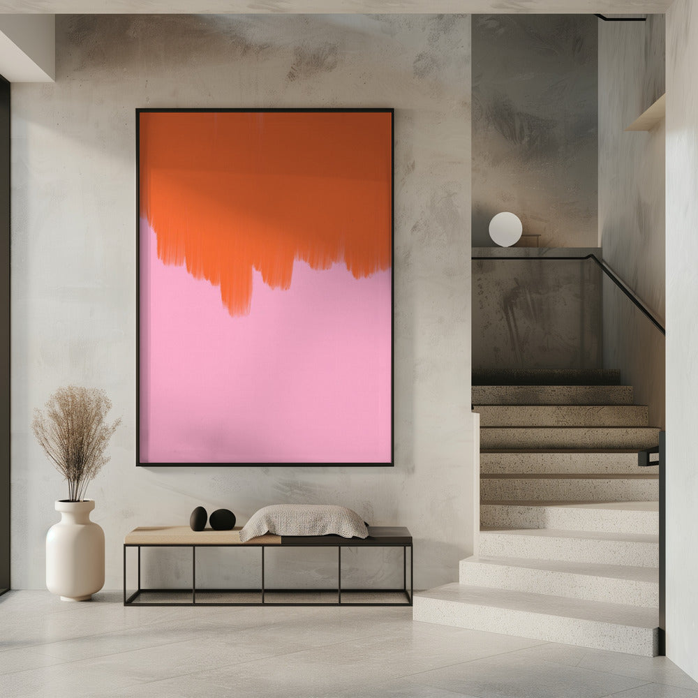 Orange über Blüte | Poster