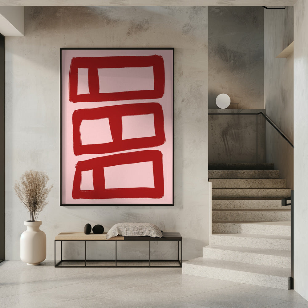 Rote Symmetrieblöcke | Poster
